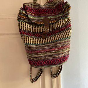 Embroidered, woven, Boho style Backpack